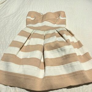 Cream & Beige strapless Doll Dress for Woman